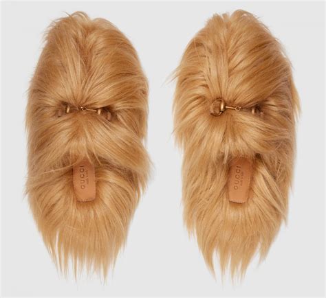 gucci loafers slippers|Gucci chewbacca slippers.